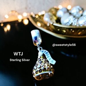 WTJ "Hersey Kiss" Sterling & Swarovski Crystal Dangle Charm (William T Johnson)